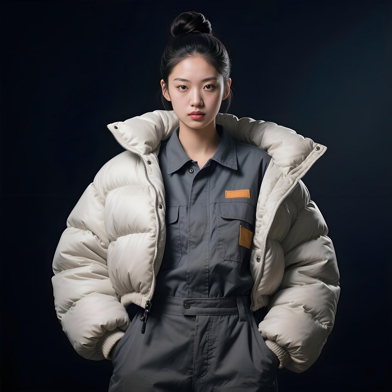 女士泡芙羽絨服定制企業工服